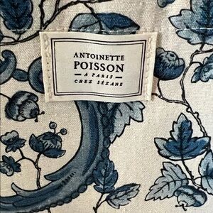 Sezane x Antoinette Poisson Canvas Tote Bag - Blue and Cream